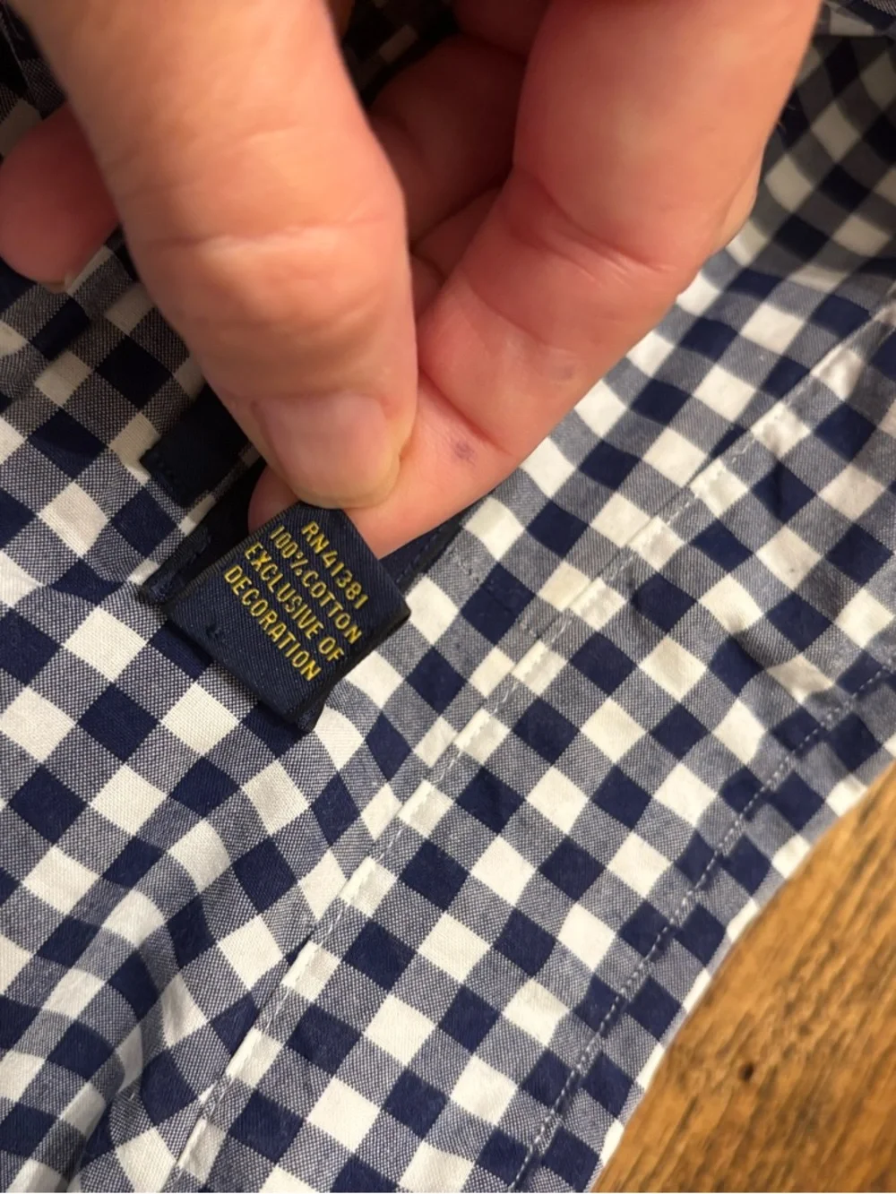 Ralph Lauren Men’s Slim Fit Blue White Gingham Button Down Shirt XXL Cotton Pony